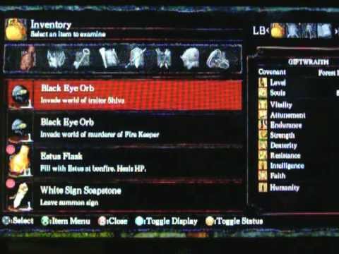 Dark Souls - Black Eye Orb and Lift Chamber Key