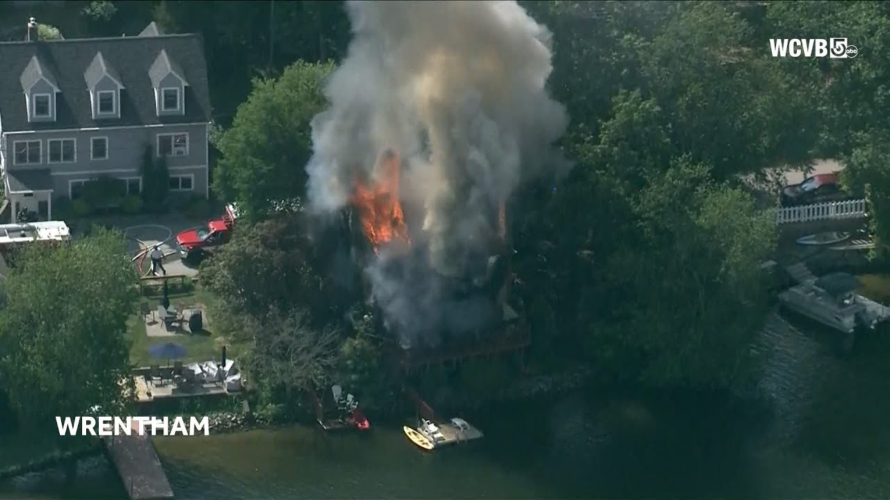 Crews battle large fire at home in Wrentham