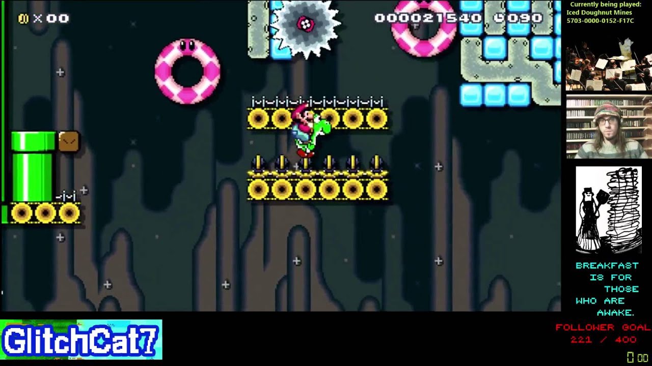 [Super Mario Maker] Iced Doughnut Mines made and cleared by GlitchCat7
