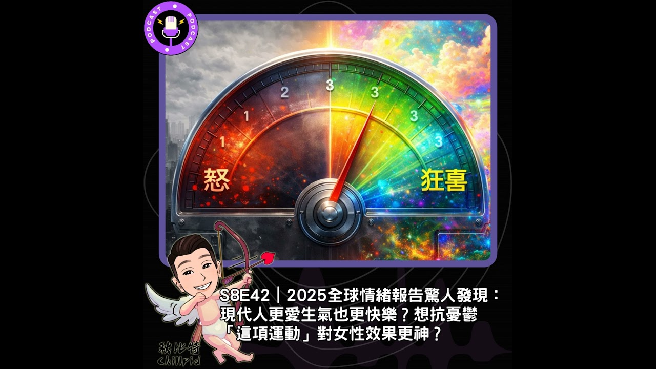 S8E42｜2025全球情緒報告驚人發現：現代人更愛生氣也更快樂？想抗憂鬱「這項運動」對女性效果更神？