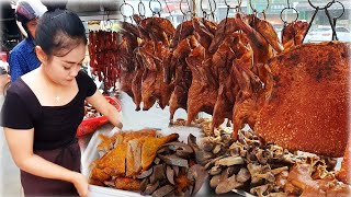 Crispy Roast Pork Belly With Juicy Roasted Ducks​ & Braised Pork - Cambodian Street Food