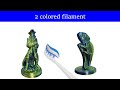 2 colored filament - like from a tooth paste tube