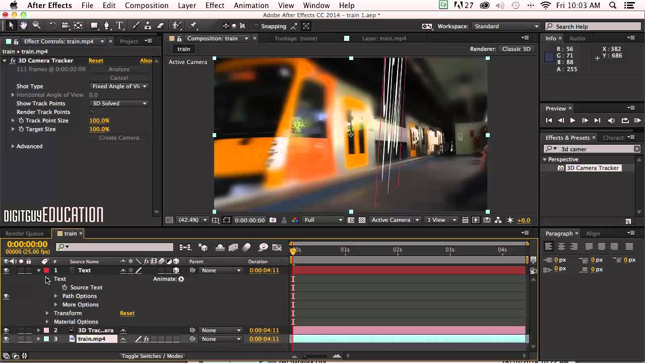 After Effects 3d camera tracker intro - YouTube