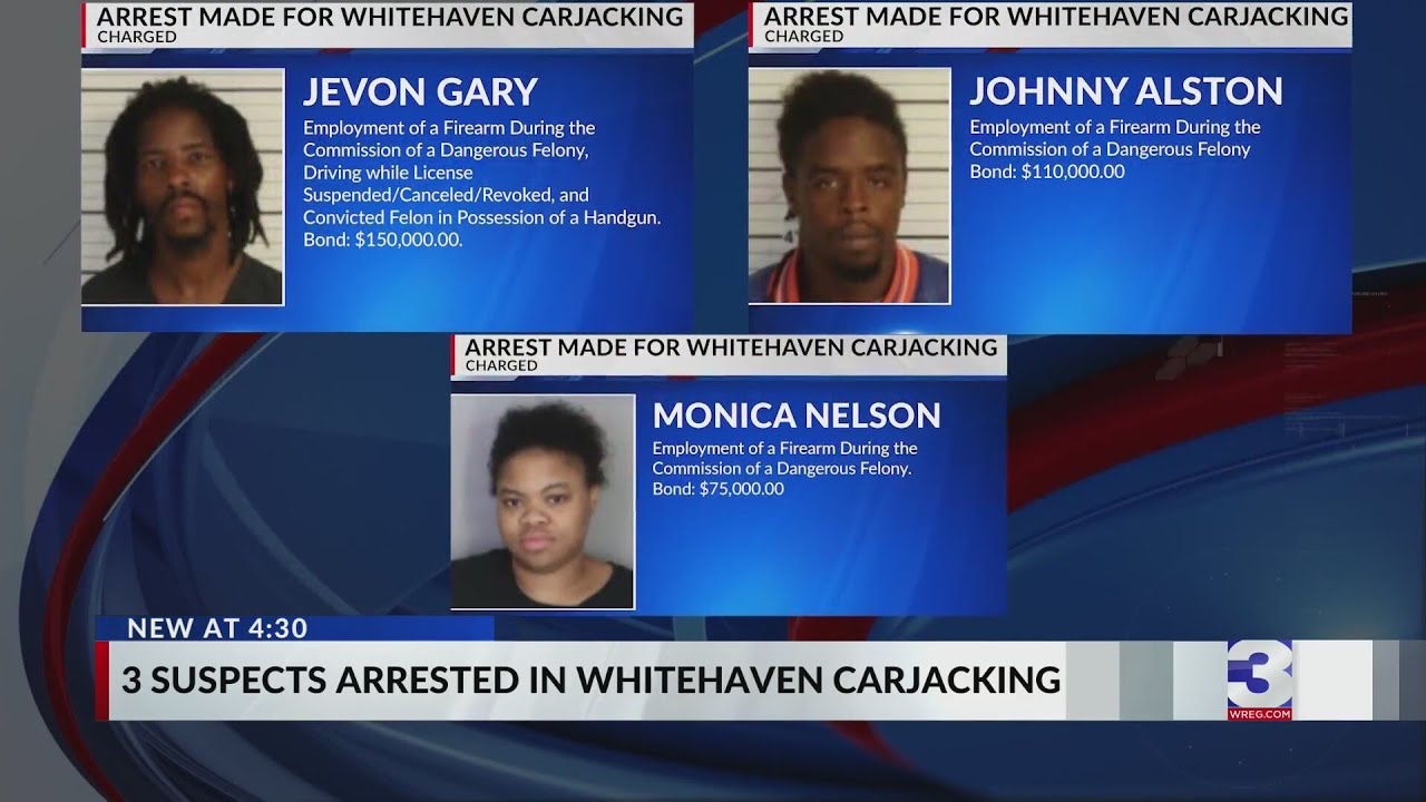 Three arrested in Whitehaven carjacking - YouTube