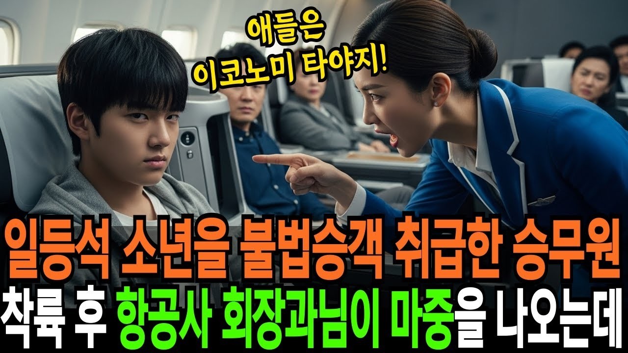 일등석 소년을 불법승객 취급한 승무원 착륙 후 항공사 회장님이 마중을 나오는데 반전사연  오디오북