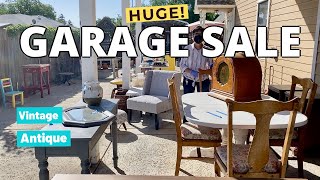 HUGE GARAGE SALE || Vintage &amp; Antique || yard sale || thrift with me || YouTube