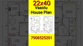 22x40 North facing Vaastu house plan #home #houseplan