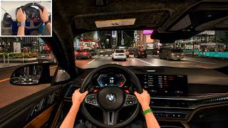 Forza Horizon 6 - POV Night Drive  with BMW X6M in Tokyo | Steering Wheel Gameplay screenshot 1