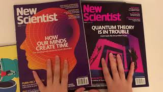 ASMR Organising and flipping through pages of New Scientist magazines ~ Whisper ~ #ASMR screenshot 5