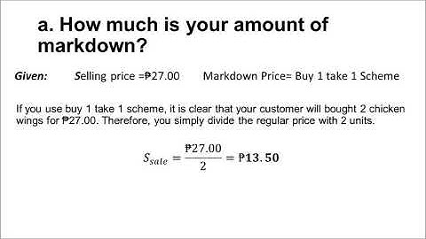 3.3 Business Math: MARKDOWN PRICING