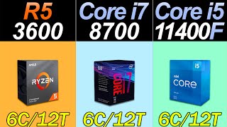 Ryzen 5 3600 Vs. i7-8700 Vs. i5-11400F | 20 Games and Productivity Benchmarks