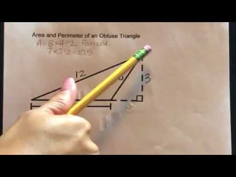 How to find the Area and Perimeter of an Obtuse Triangle
