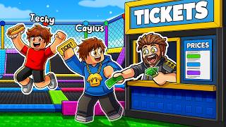 Techy and Caylus Visited My WORLD’S BIGGEST 5 Star Trampoline Park in Roblox screenshot 5