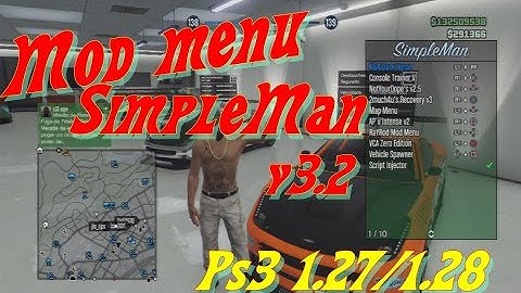 MOD MENU (SimpleMan v3.2 give rp)  GTA V PS3 1.27/1.28 DEX/CEX BLES/BLUS +DOWNLOAD