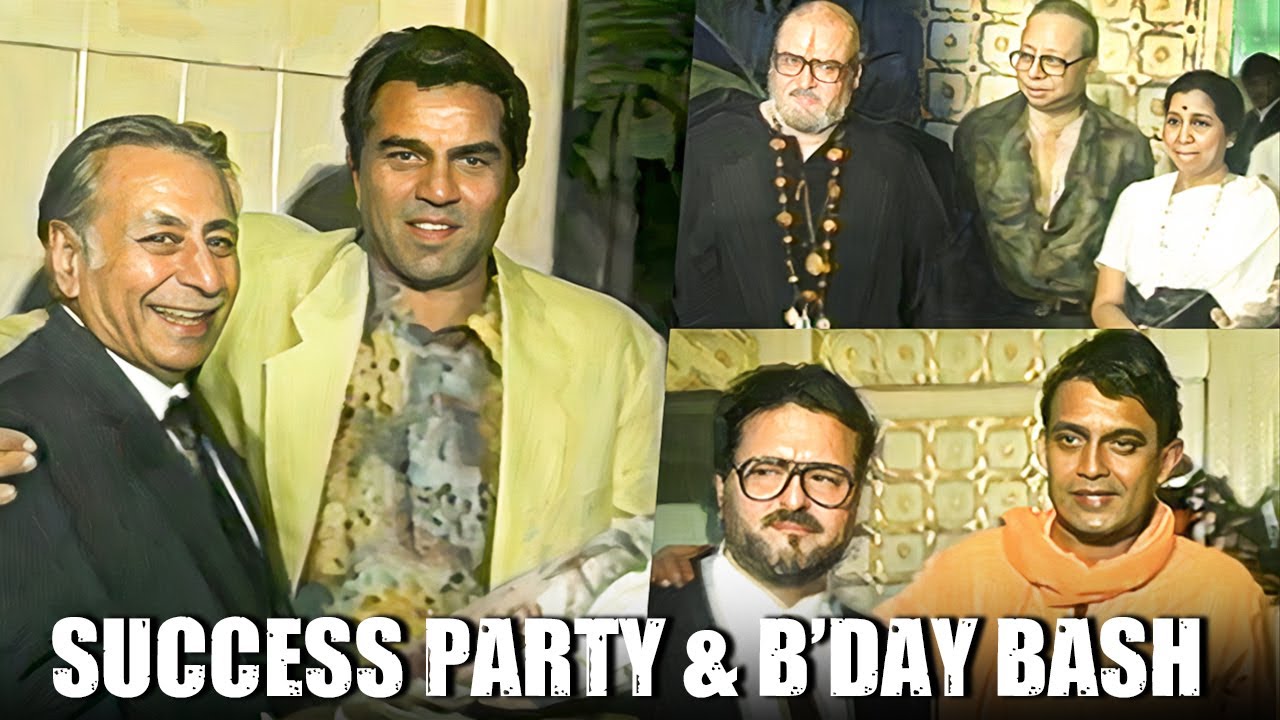 'Aashik Aawara' Success Party & FC Mehra B'day (1993) | Dharmendra, Shammi, Mithun, Asha & RD Burman