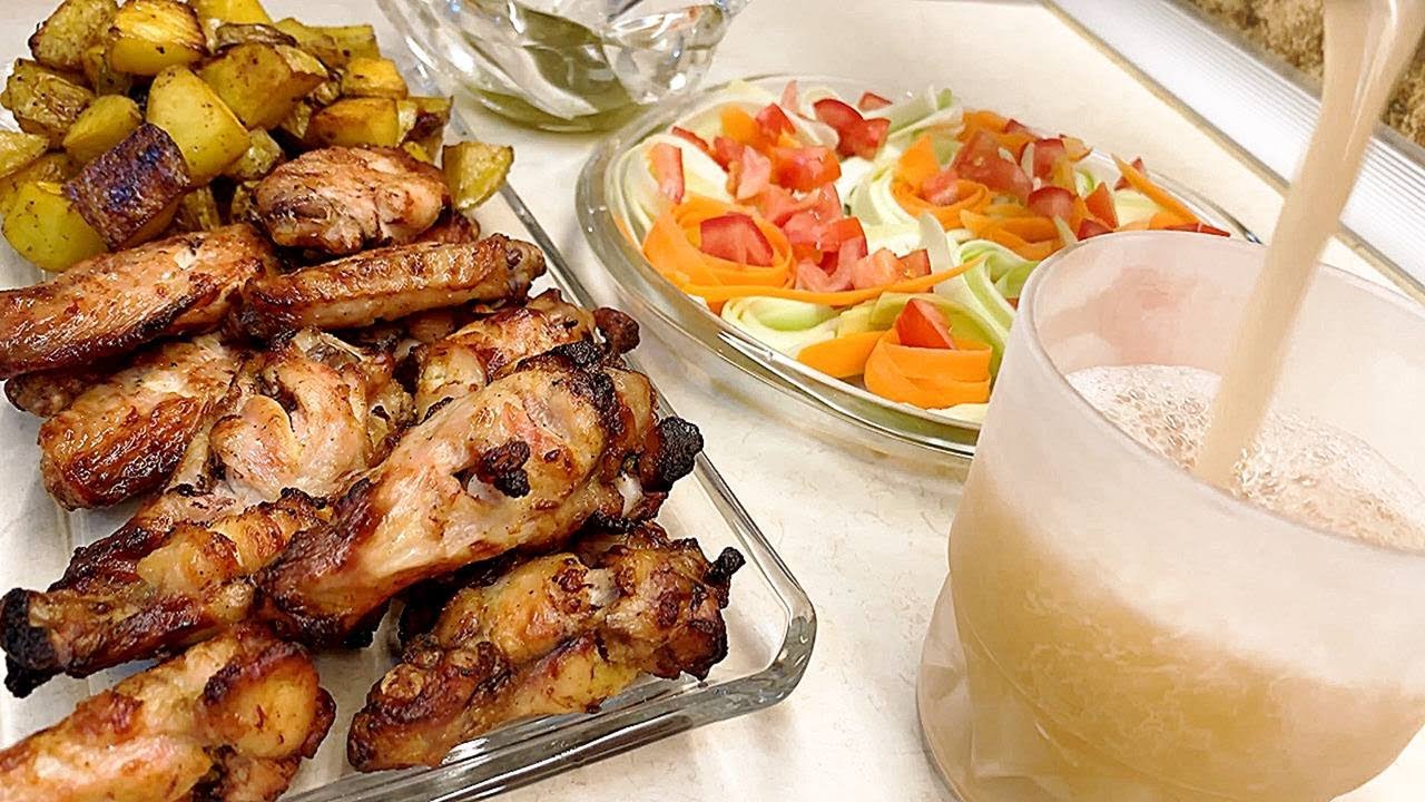 Ice Cold Beer, Beaked Beer Chicken Wings, and Perfectly Roasted Potatoes!