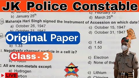 JK Police Constable Original Question Paper l Jkp Solved Paper,  Mock Test l  @k19_Vampire