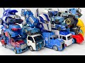 EXTRA BLUE TRANSFORMERS CAR: TRAIN EXCAVATOR LOAD &amp;TRANSPORT CRANE BUS AMBULANCE Robot Accident Toys