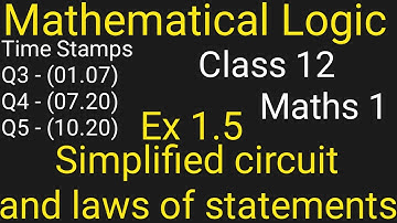 mathematical logic Ex 1.5 Q3,Q4,Q5 class 12 |  alternate switching circuits | switching in hindi