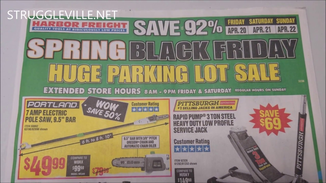 Harbor Freight Parking Lot Sale Ad - Spring Black Friday ...