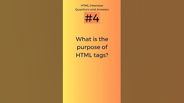 What is the purpose of HTML tags? | HTML interview Questions and Answers Part - 4 #shorts #tranding