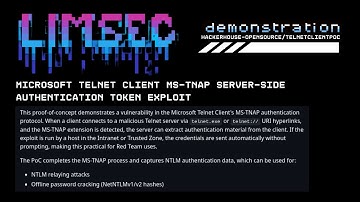DEMO: Microsoft telnet client MS-TNAP server-side authentication exploit.