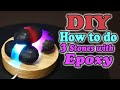 DIY 3 small stones with epoxy. RESIN ART