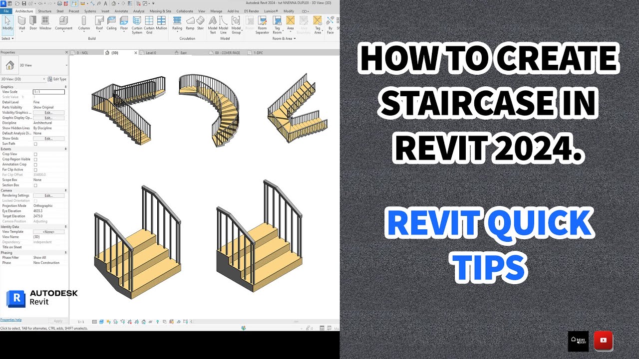 How to Create Staircase in Revit 2024 | REVIT TUTORIAL - YouTube