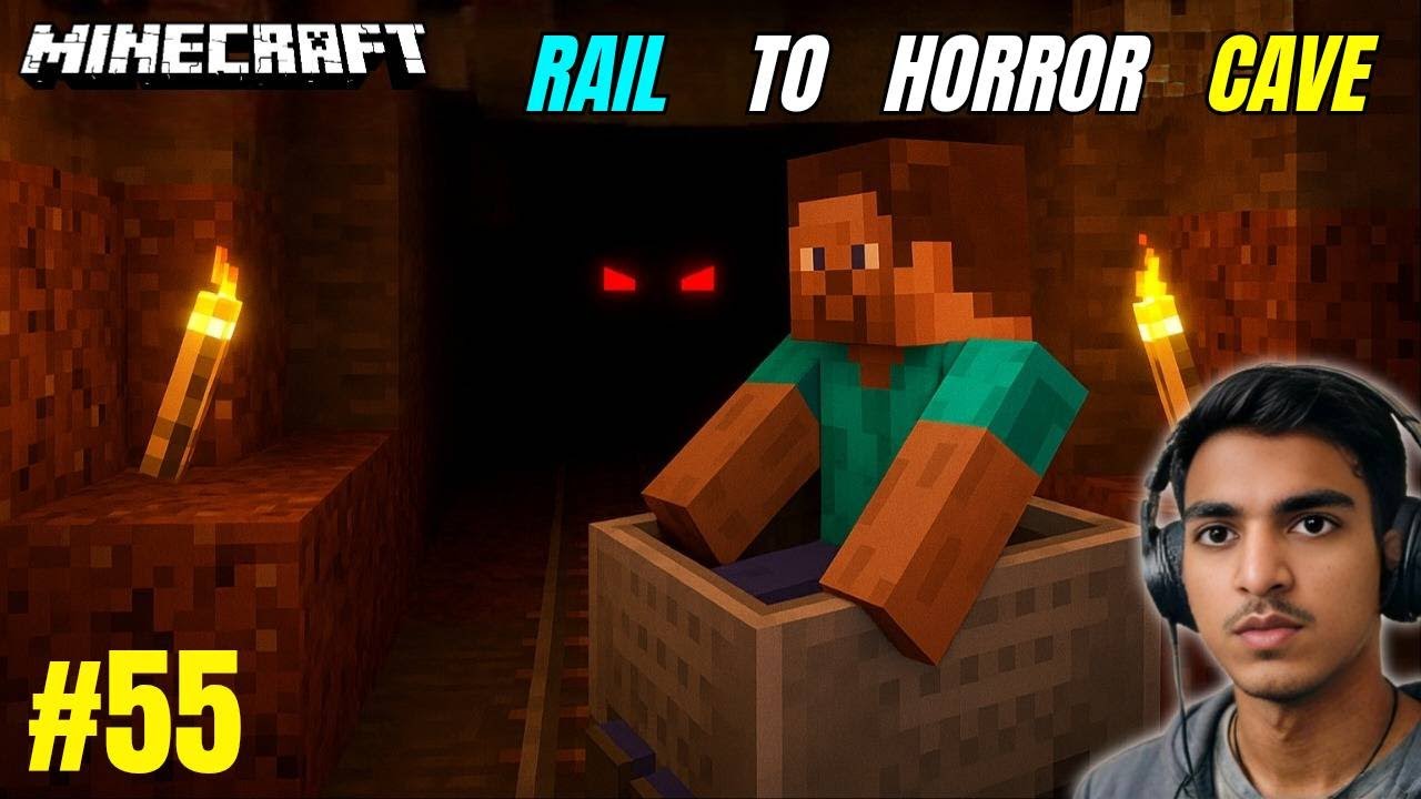 RAIL TO HORROR CAVE | MINECRAFT SURVIVAL SERIES #55 - YouTube
