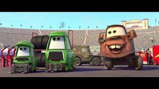 Mater - (Laughs) I taught him that. Ka-chow! (Flashes his mirror at Chick's pit crew)