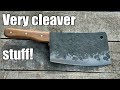Forging a cleaver from a leaf spring