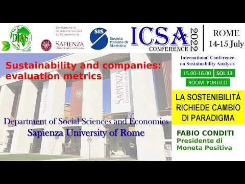 Conferenza alla Sapienza sulla sostenibilità - 15 luglio 2022