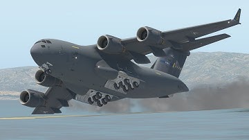 Military Aircraft C-17 Crash Into Ocean | X-Plane 11
