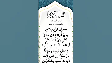 سورة الروم الآية 21 من المصحف الشريف 