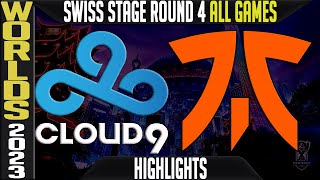 C9 vs FNC Highlights ALL GAMES | S13 Worlds 2023 Swiss Stage Day 6 Round 4 | Cloud9 vs Fnatic