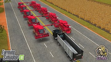 FS18 Farming Simulator 18, 10 Full Grain Harvester Loading into Trolley | Timelapse #skullgaming