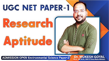Research Aptitude UGC NTA NET Paper - 1 II By Dr. Mukesh Goyal