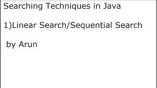Program #18   Linear search program implementation in Java
