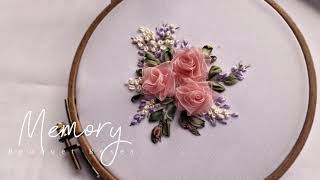 Bouquet Rose - Memory - Ribbon end thread Embroidery