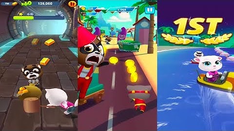 Talking Tom Hero Dash vs Talking Tom Gold Run vs Talking Tom Jetski 2 - Android iOS Gameplay WZLGYZB