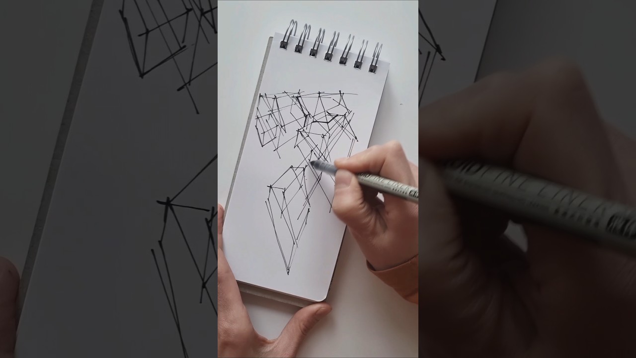 как рисовать линии в перспективе- сначала водить рукой по листу,потом рисовать 