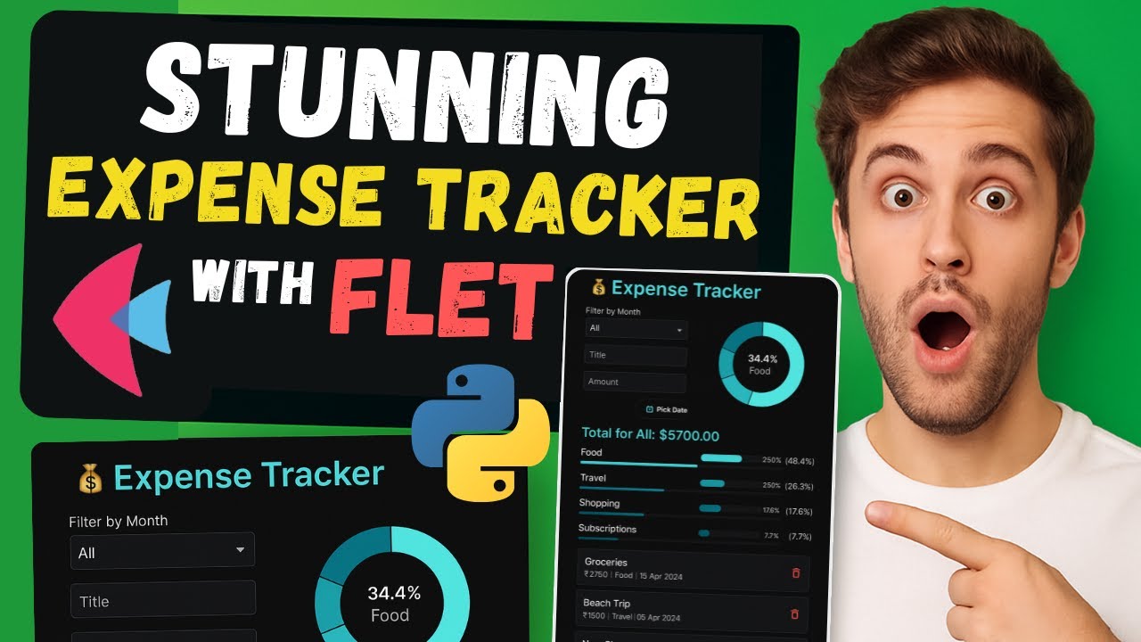 Flet Python Project: Build a STUNNING Expense Tracker App | Step-by ...