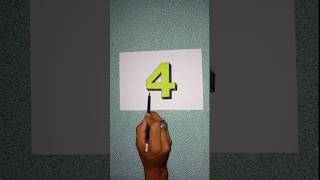 cara menggambar 3D nomer 4 #shorts #short #drawing #3d #art #viral #youtubeshorts