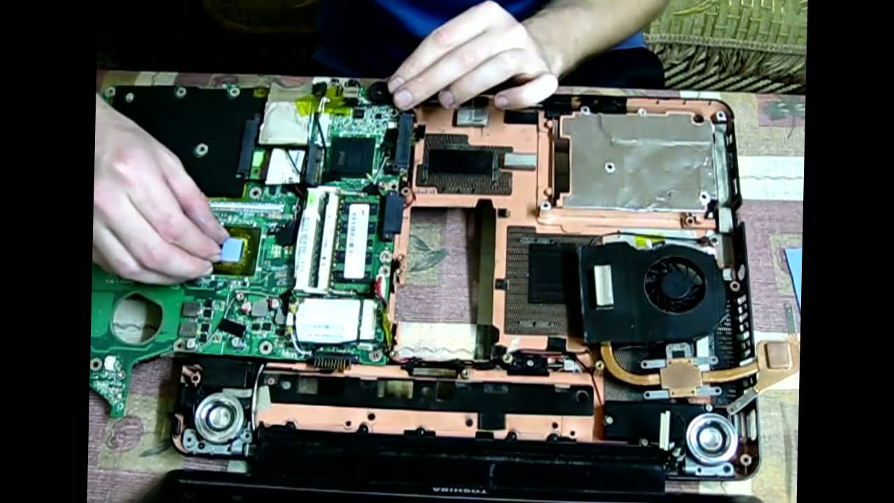 Установка термопрокладки на ноутбук Toshiba a310\\ Замена термопасты на ...