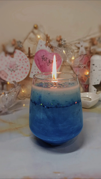 DIY Magic Water Candle 🕯️🌀💙 #craft #creative #shorts #diy #candle #satisfying #handmade #magic #art