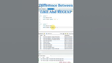 Difference Between REGEXP and LIKE command in SQL  | #sql #mysql