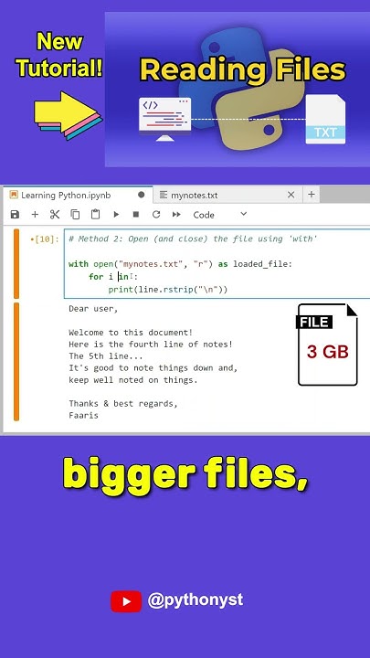 New Tutorial out! Reading Files in Python - YouTube
