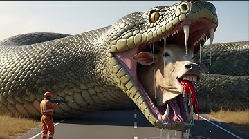 Brave heroes rescue a helpless calf from a terrifying attack by a GIANT python.