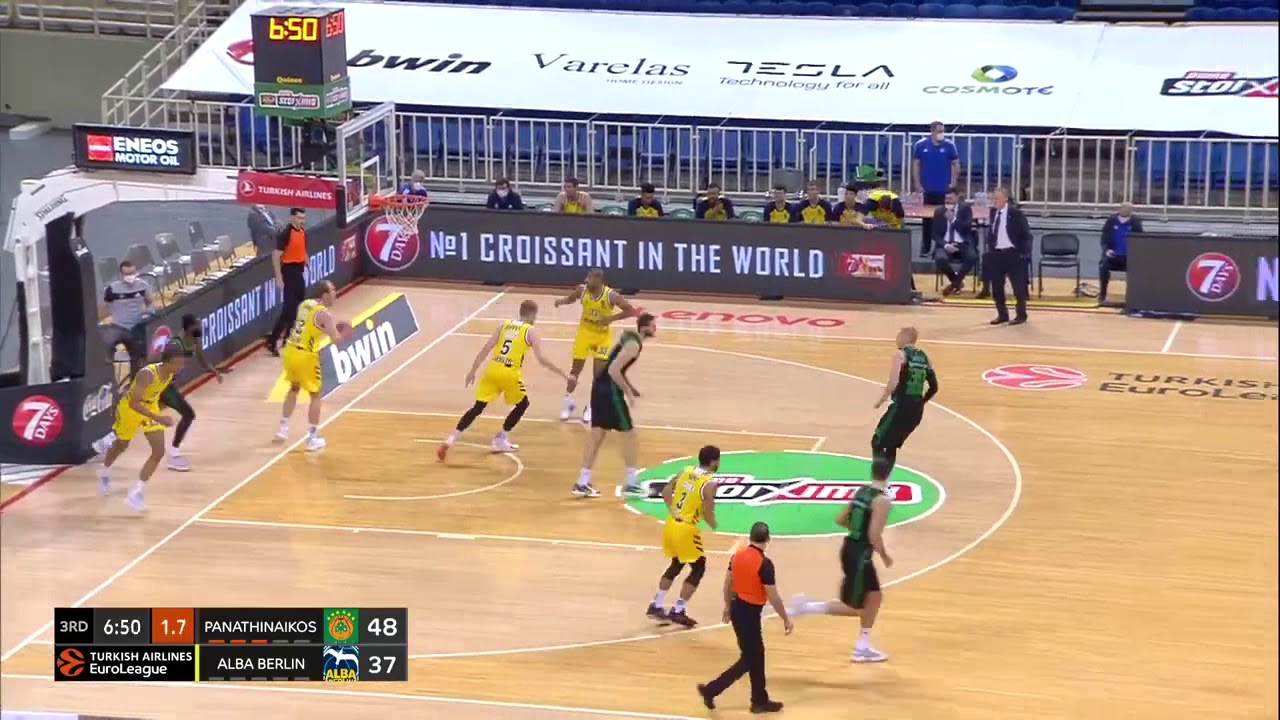 Alba Berlin - Zone Defense (vs. Panathinaikos, Euroleague 2020). Coach Aito Garcia Reneses