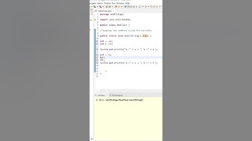 swapping two numbers using 3rd variable in Java eclipse #shortvideos #javaselenium